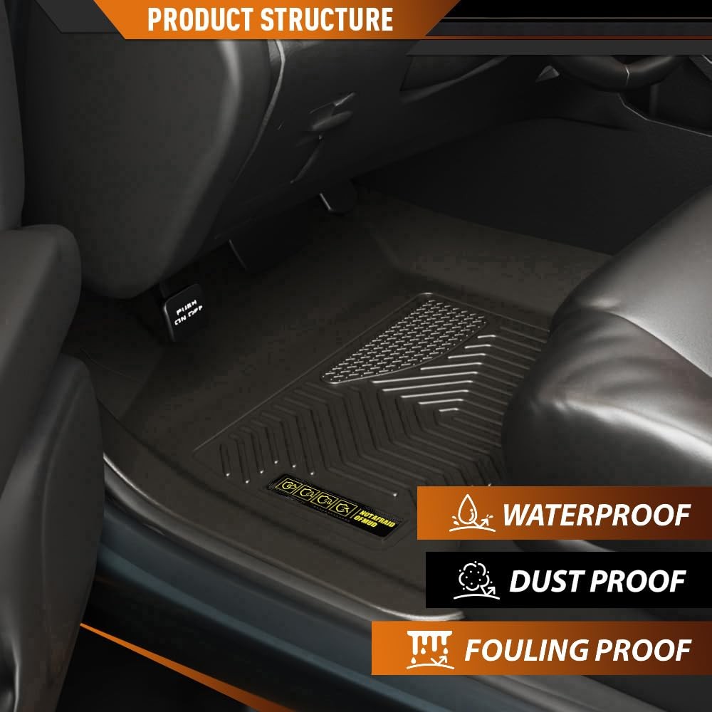3PCS TPE Floor Mats Liners for Nissan Kicks 2018-2024 All Weather Black