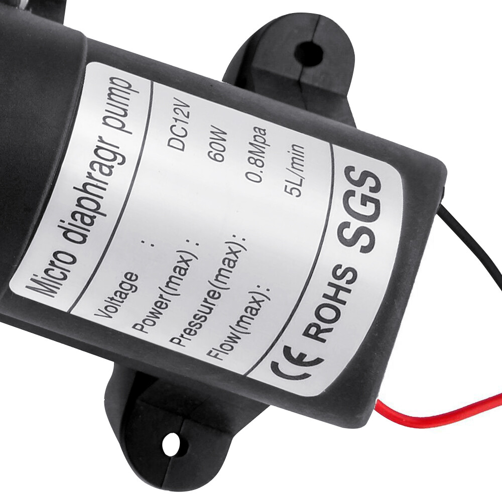DC12V 100PSI 5L/Min 60W Electric Diaphragm Water Pump Self Priming High Pressure