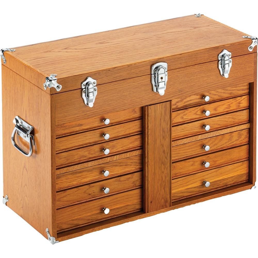 T33819 23″ Series 9-Drawer Red Oak Tool Chest
