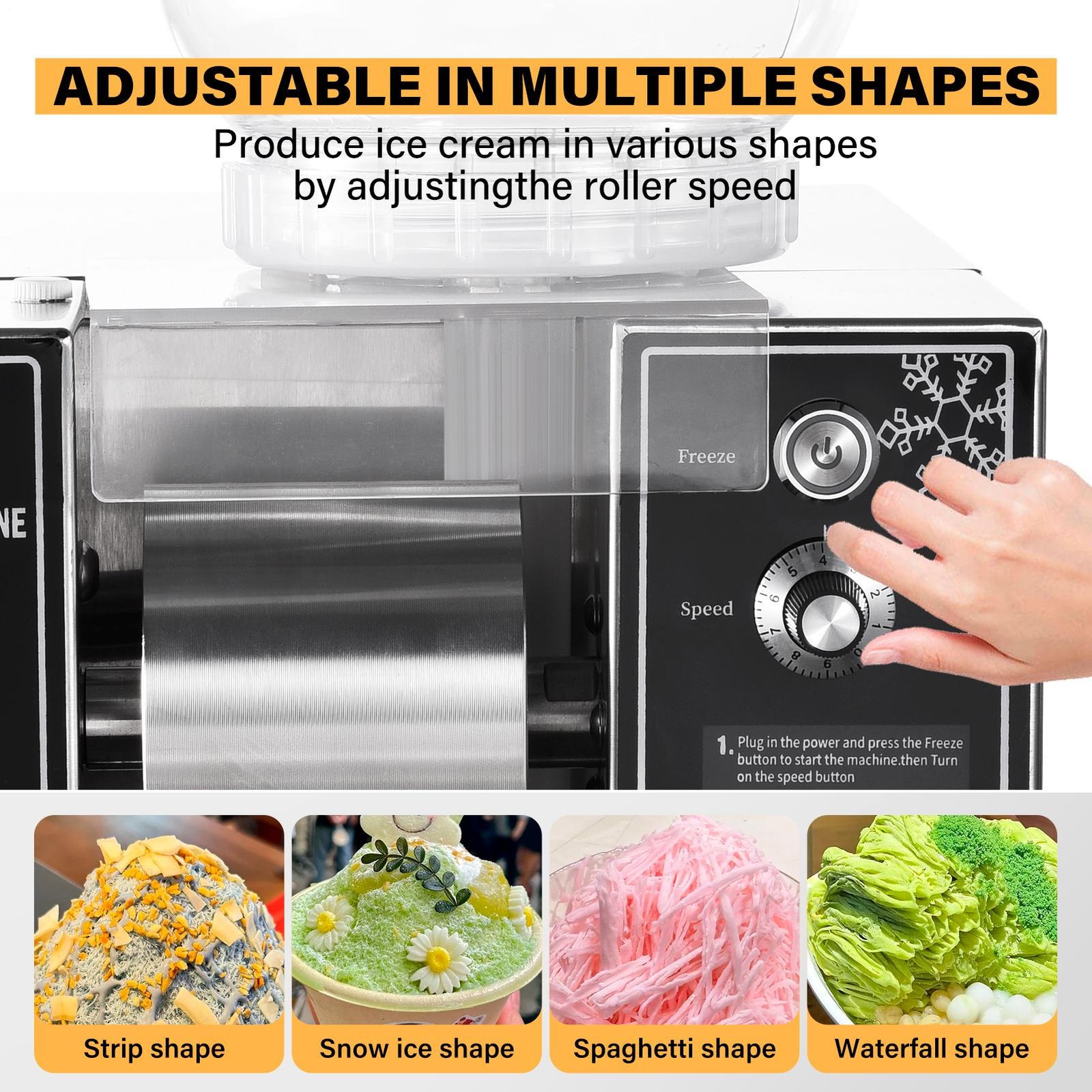 Commercial Snowflake Ice Machine, Snow Cone Machine, Ice Shaver Slush Maker New