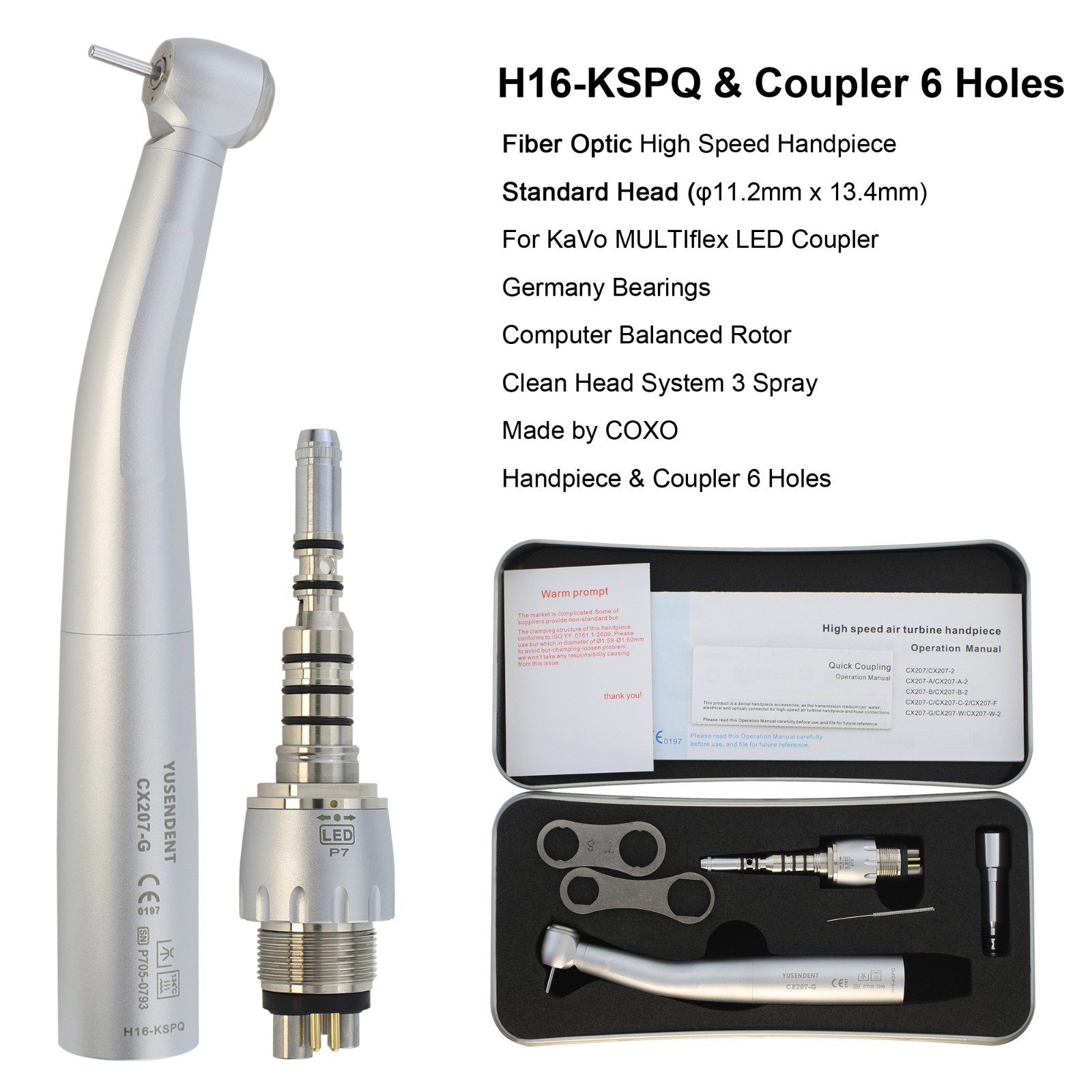 COXO BEING Dental High Speed Handpiece Fiber Optic For KaVo MULTIflex Coupler