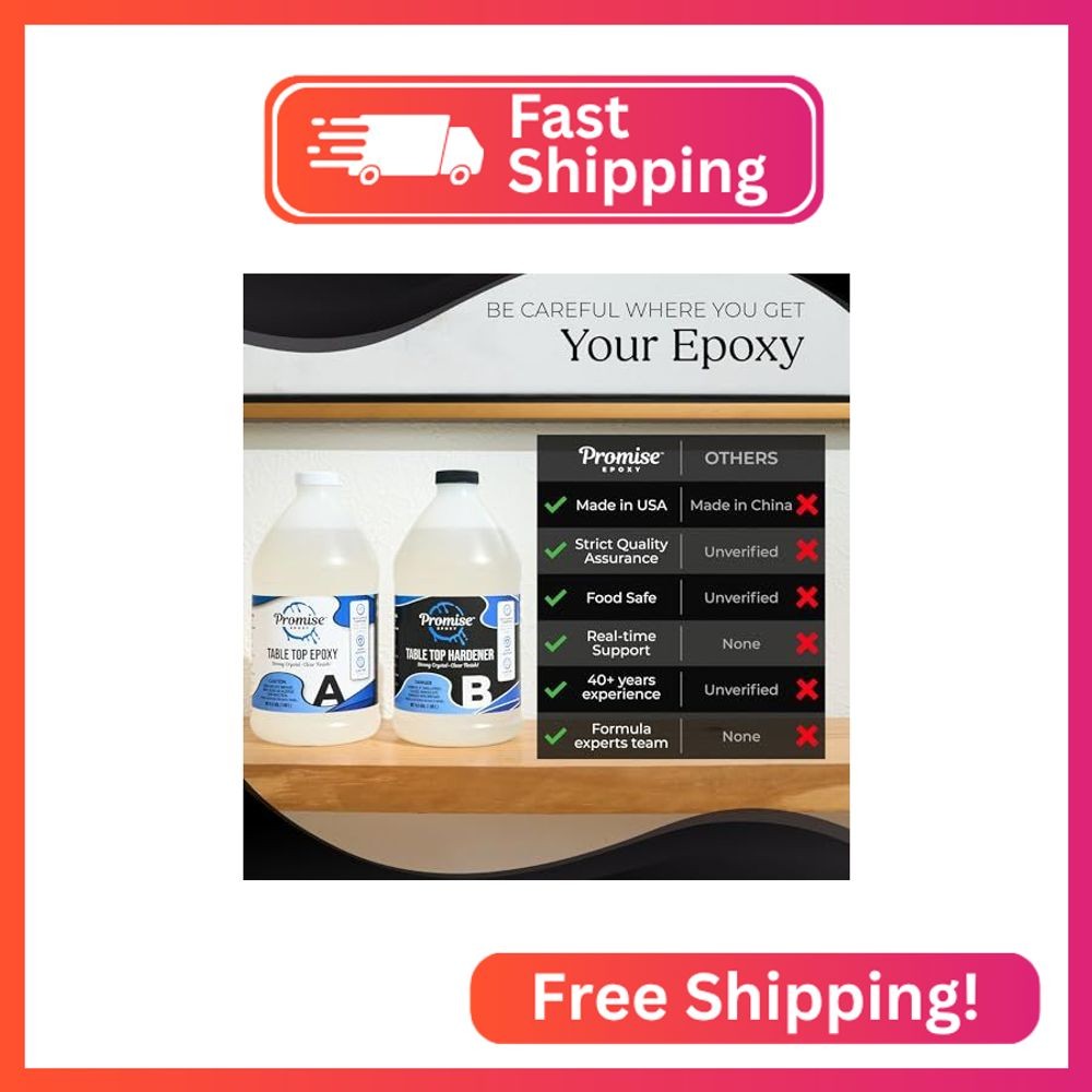 Promise Epoxy Table Top Epoxy Resin Kit 64 Oz for Bar Top & Coatings