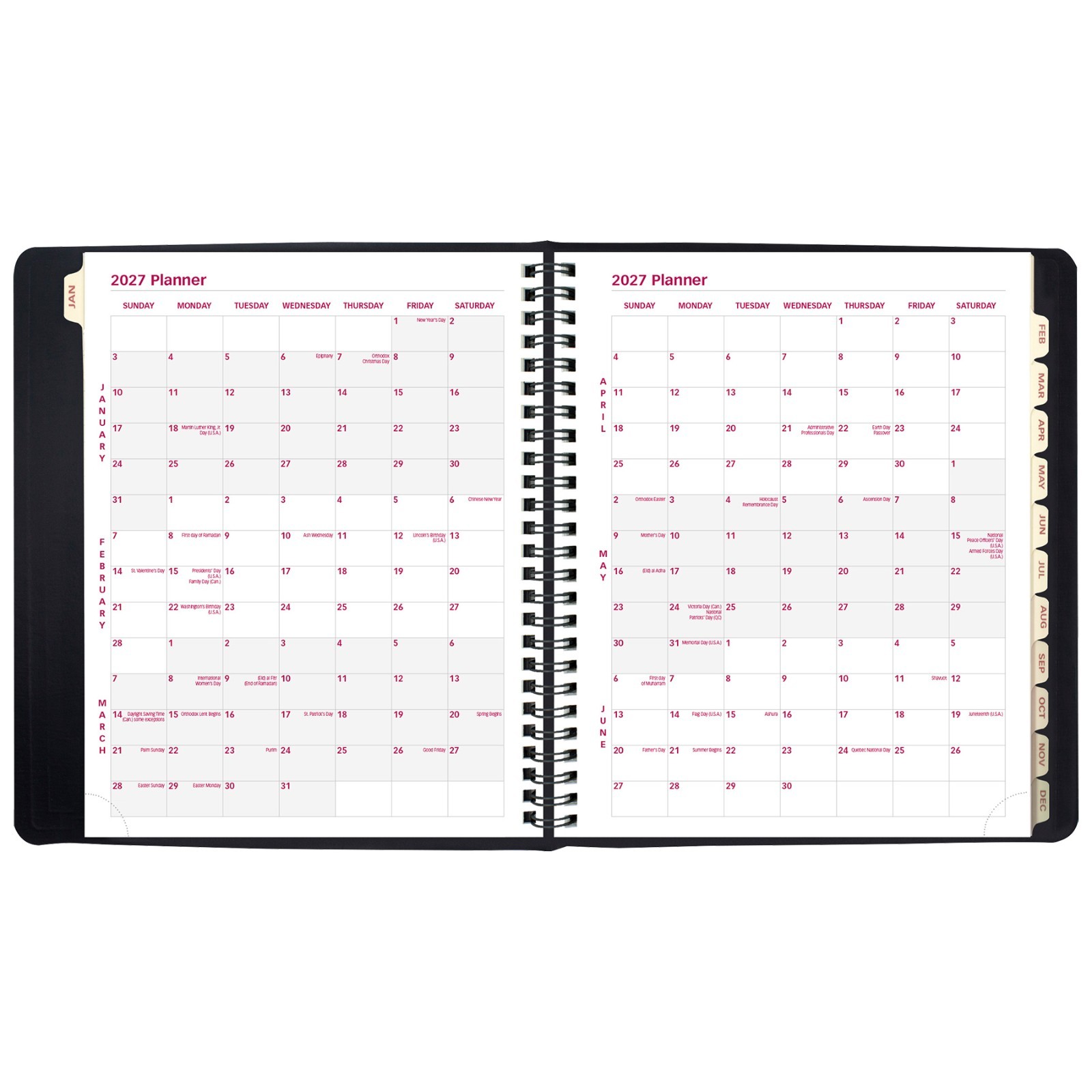 2026 Brownline CB850.BLK Weekly Planner, Twin Wire Binding, 8-1/2 x 6-3/4″