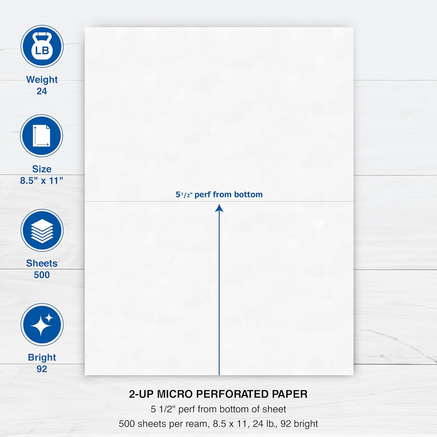 Professional Perforated Paper, 500 Sheets, 2 Part Perf