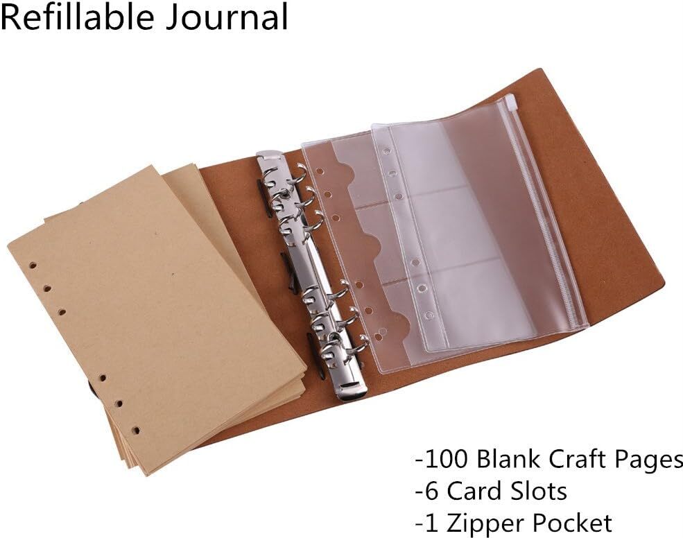 Leather Writing Journal Notebook, MALEDEN Vintage Traveler Notebook Sketchbook