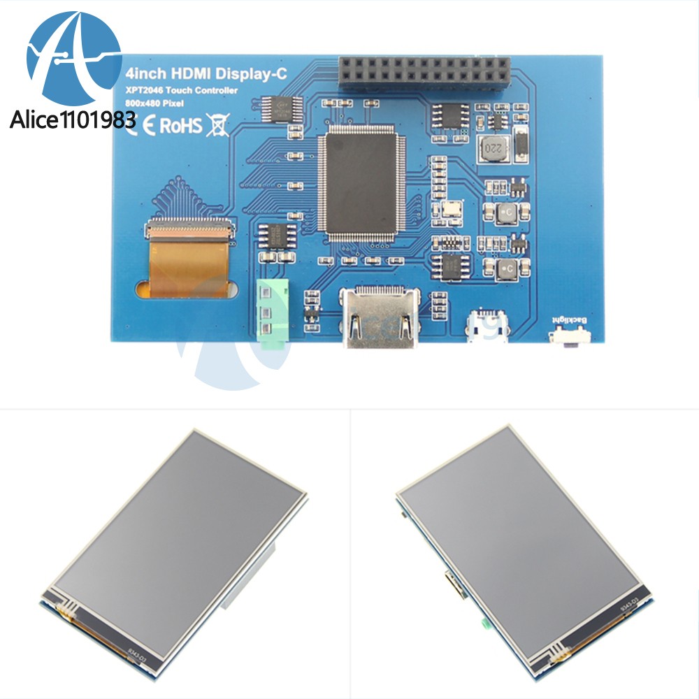 4″ LCD Touch Screen Display Module 800*480 TFT IPS for Raspberry Pi 3 4 B/B+