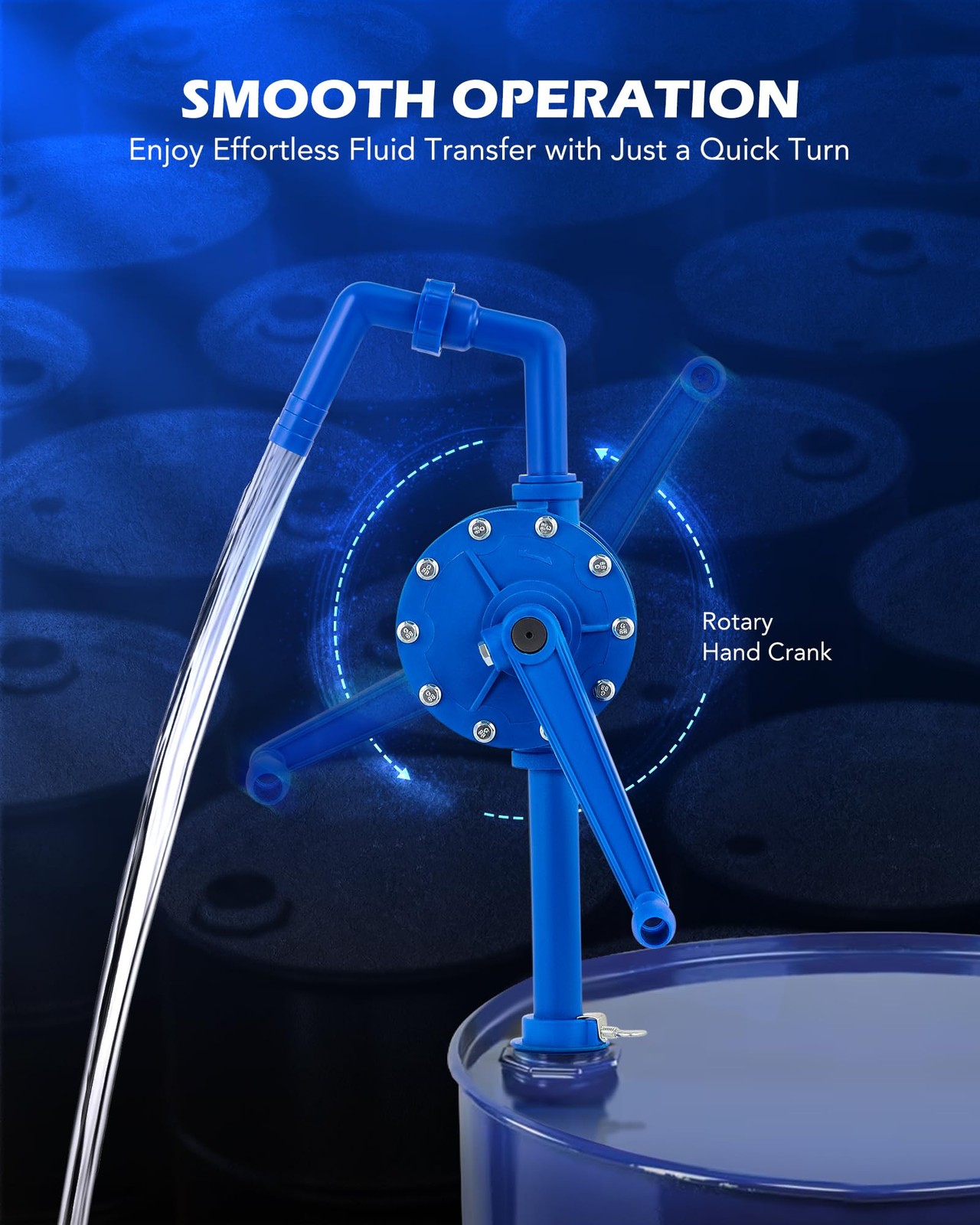 Drum Pump 55 Gallon Rotary Barrel Pump for Chemicals and Acidic Solutions
