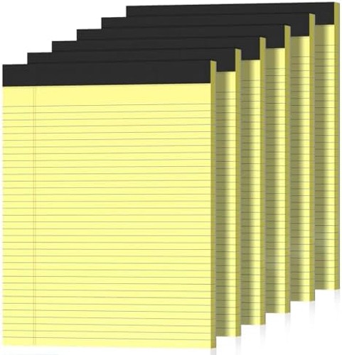6 Pack Legal Pads 8.5″ x 11″ College Ruled Yellow Note Pads 8.5 x 11 Inch Mic…