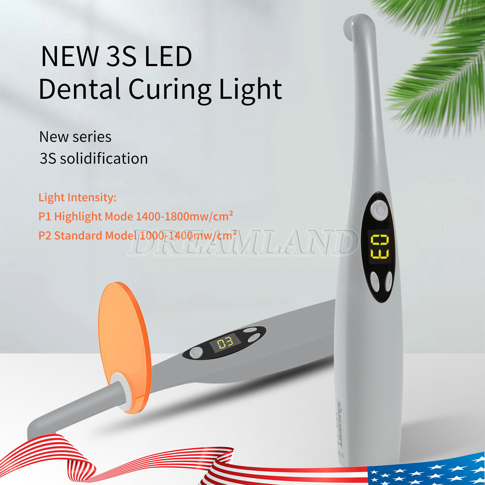USA Dental Wireless Curing Light 1 Second Resin Cure LED Lamp
