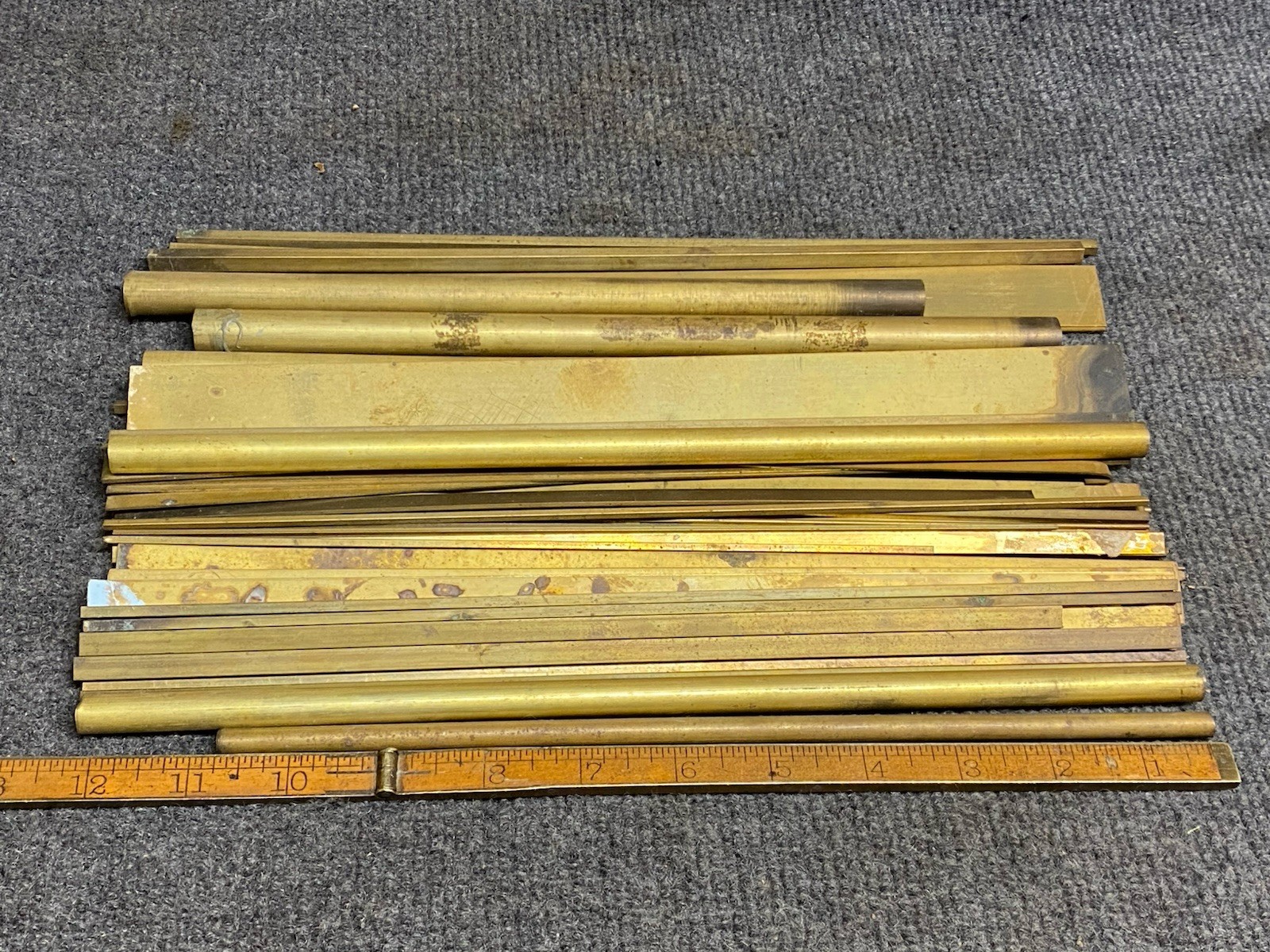 Large Variety Lot Brass Tube Flat Round Square Angle Stock Hobby Machinist 50 Pc