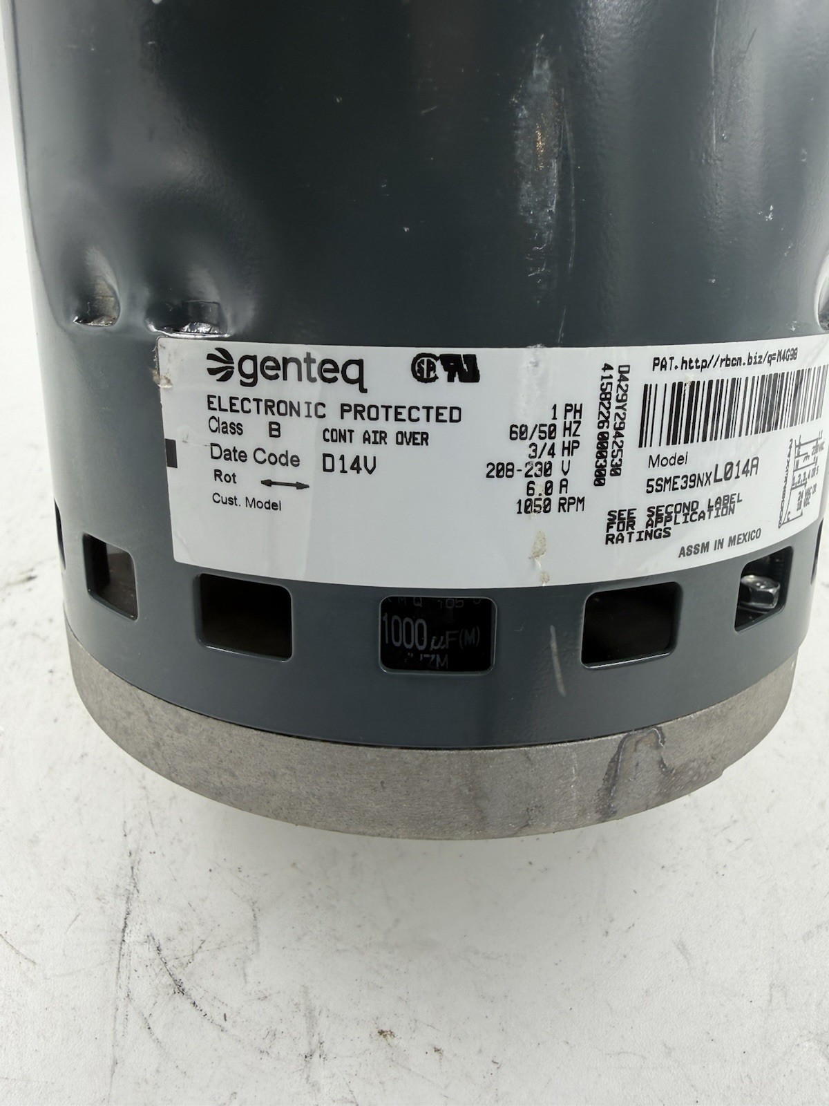 Genteq X13 FM18 5SME39NXL014A Blower Motor 3/4HP 230V 1050 RPM CCWLE used ❄️🔥