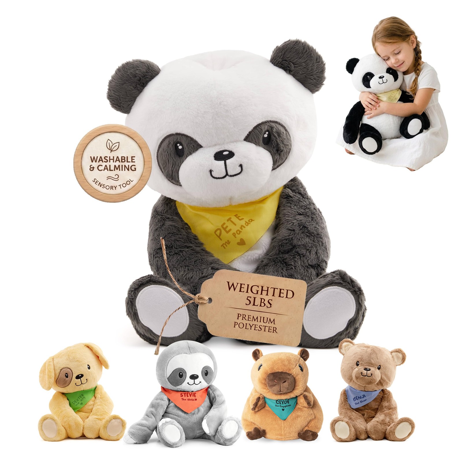 Lilly’S Love Lillys Love Weighted Stuffed Animals For 5Lb Calming Panda Plush