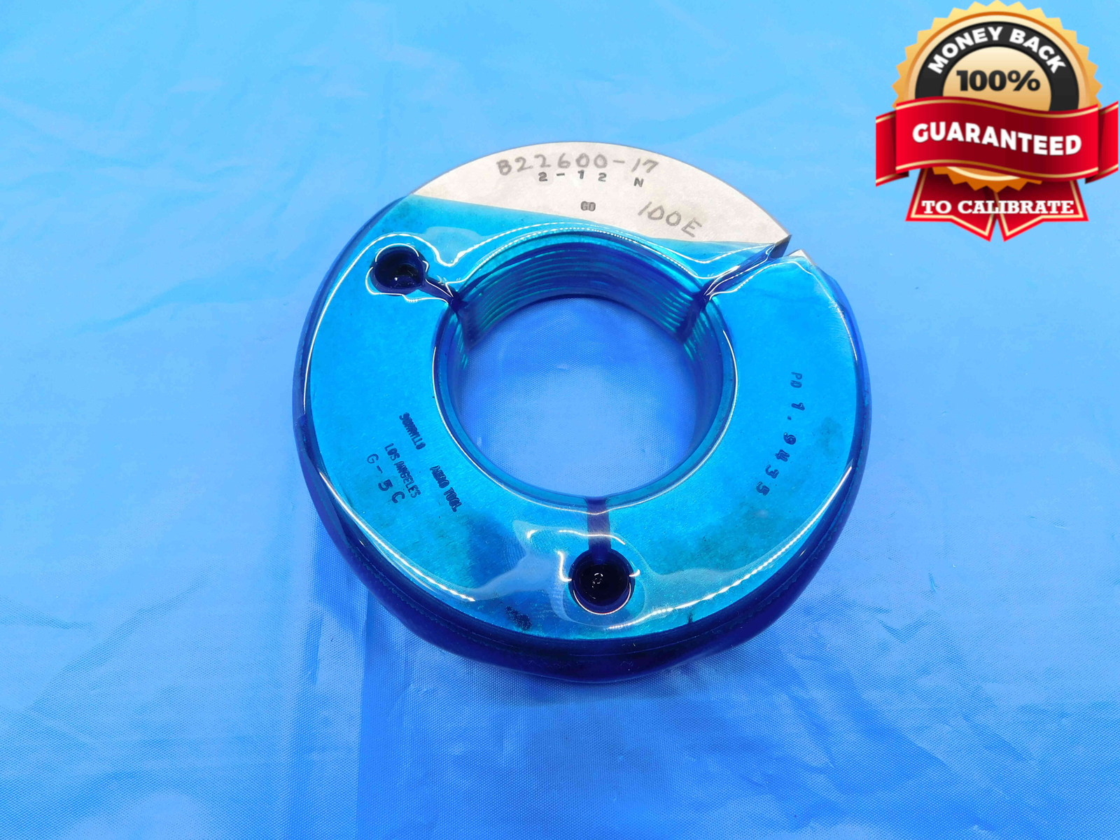 2″ 12 N THREAD RING GAGE 2.0 2.00 2.000 2.0000 GO ONLY P.D. = 1.9433 INSPECTION