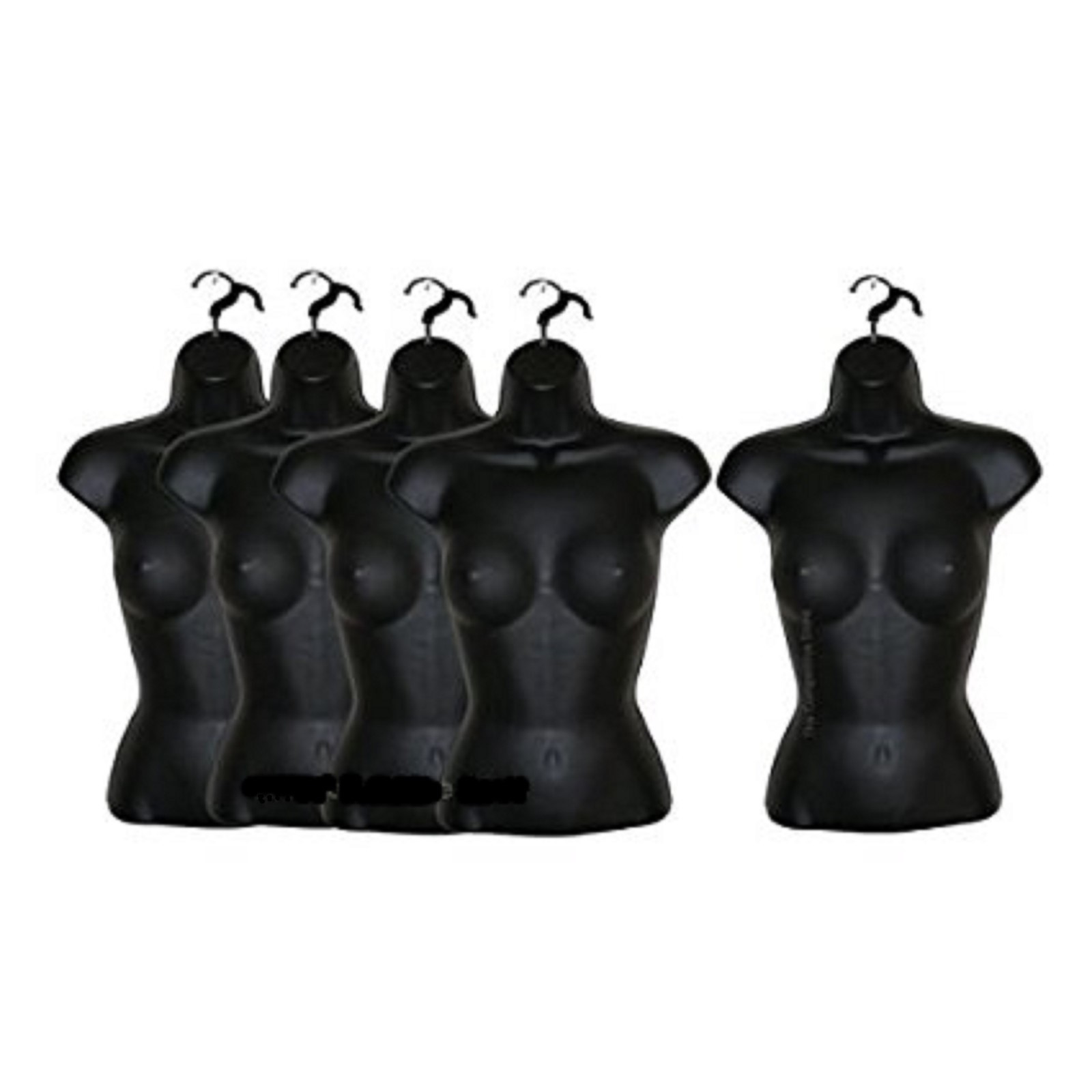 New Female Torso Mannequin Forms Black – 5PK