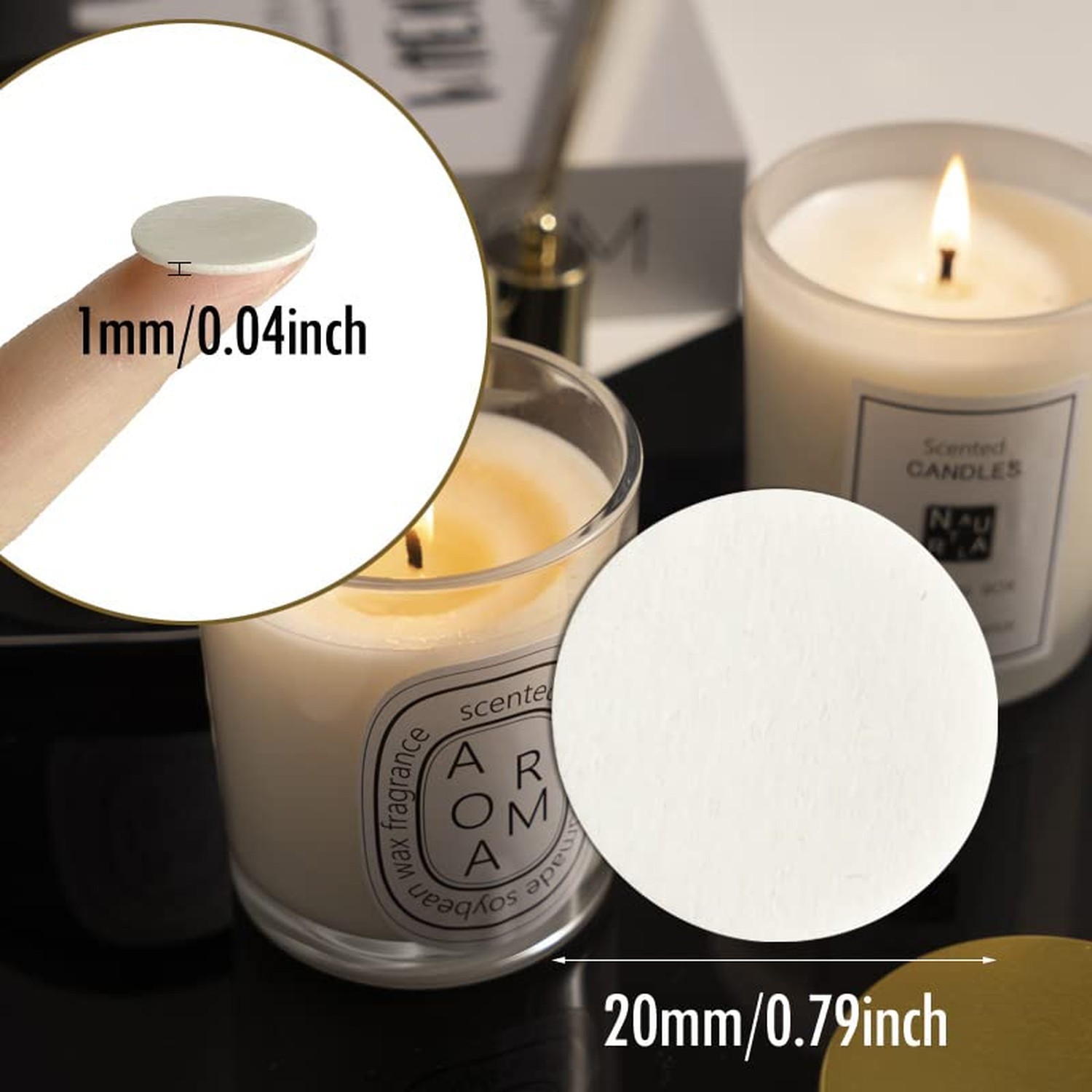 160 PCS Candle Wick Stickers, Double-Sided Heat Resistance Wick Stickers for …