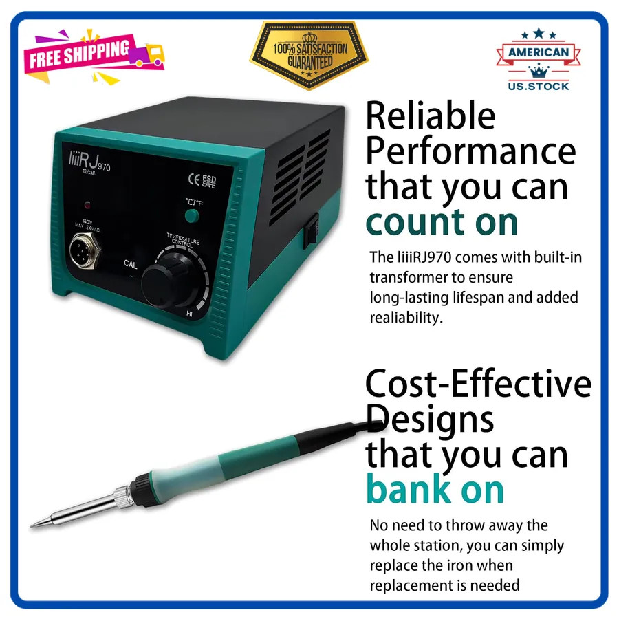 75W Digital Soldering Station Adjustable Temp with 5 Tips and Repair Tools Kit