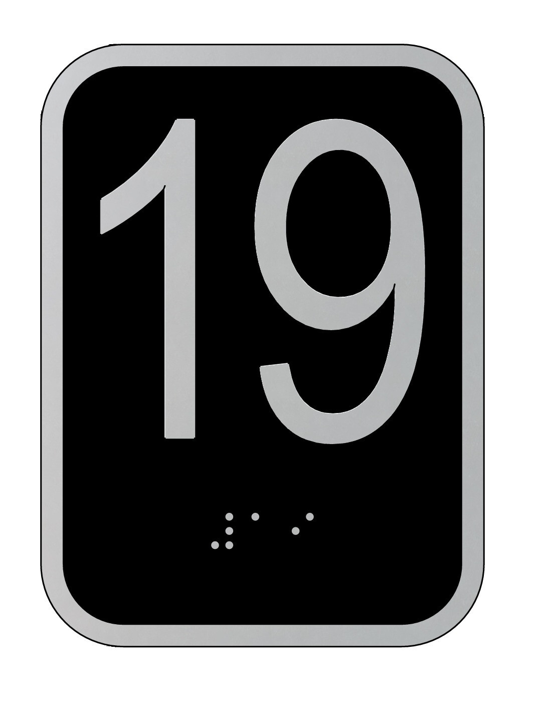Elevator floor number 19 sign – Elevator Jamb Plate 19( 3×4, cast..-REF24-1027