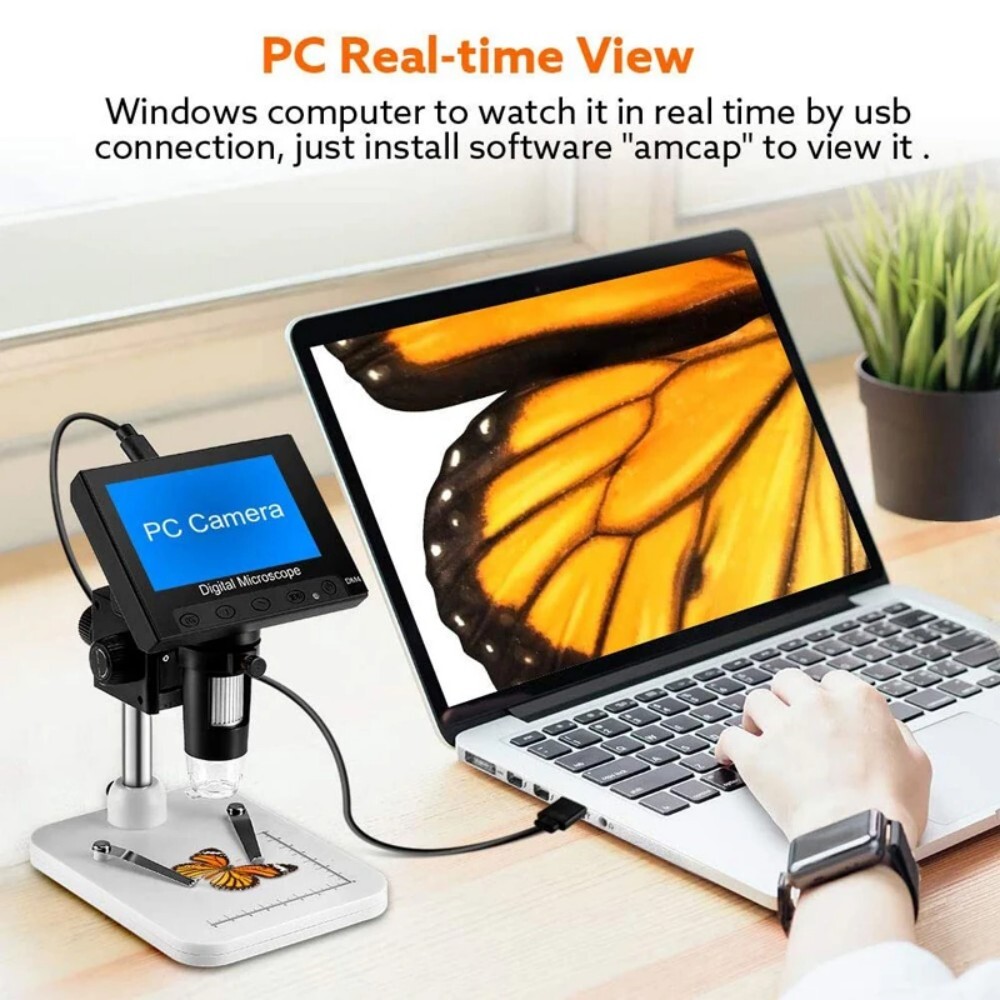Elikliv 4.3″ Coin LCD Digital 1000x Magnifier w/8 Adjustable LED Lights Used