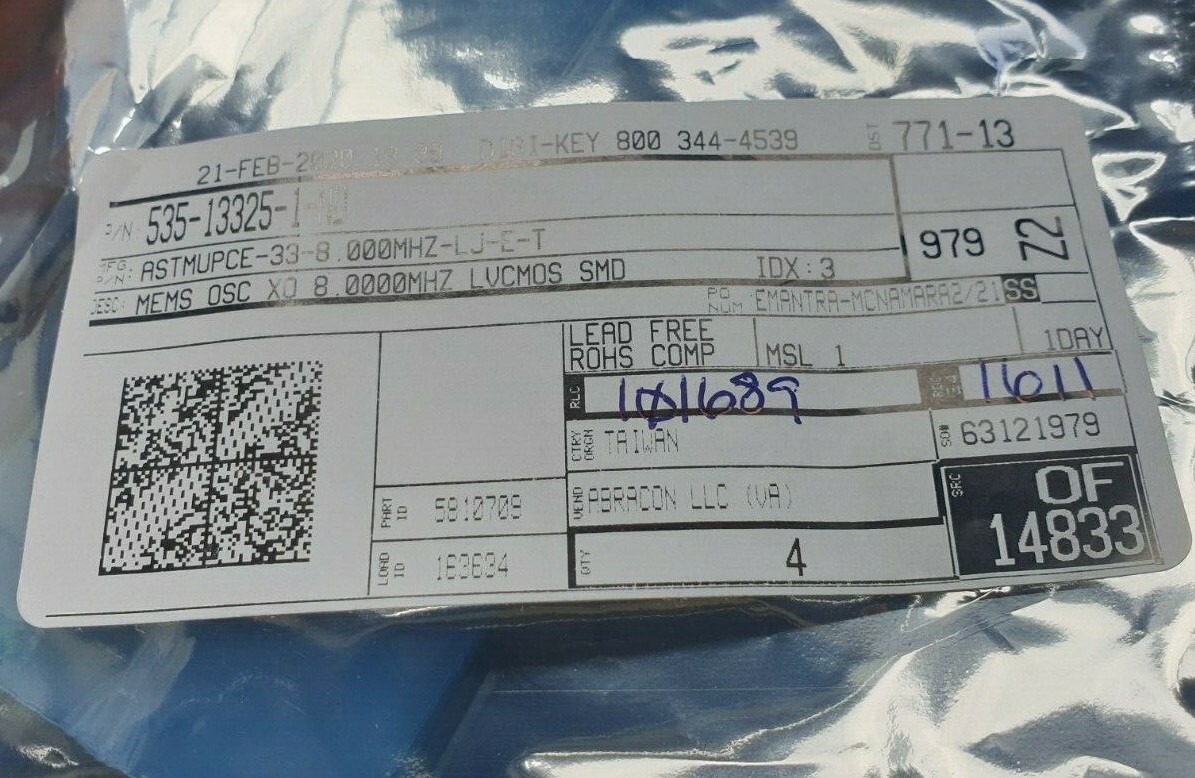 ABRACON ASTMUPCE-33-8.000MHZ-LJ-E-T MEMS OSC X0 8.0000MHZ LVCMOS SMD 4/PK (IN13S