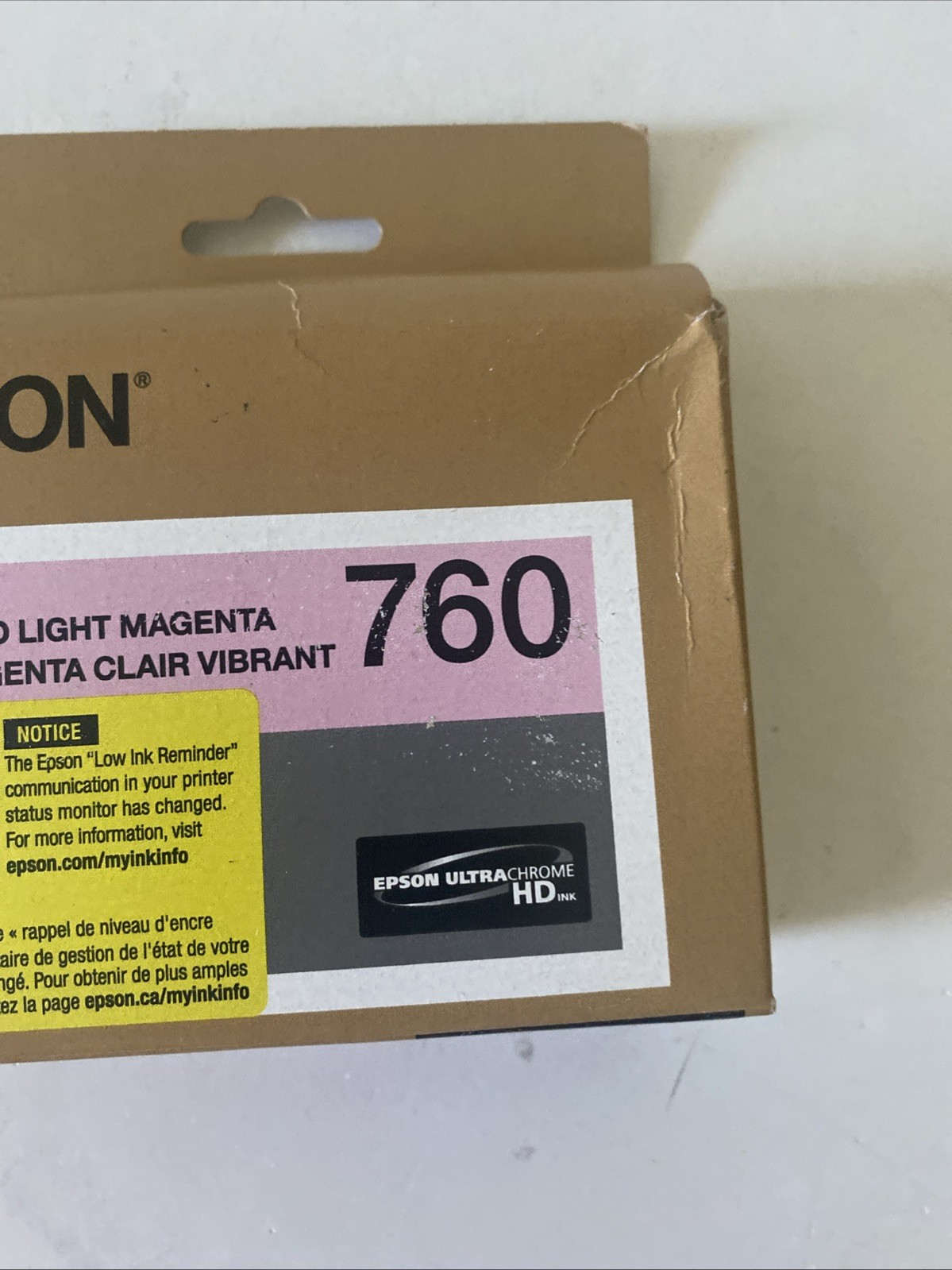Epson T760620 (760) UltraChrome HD Ink Vivid Light Magenta New expire 04/2027