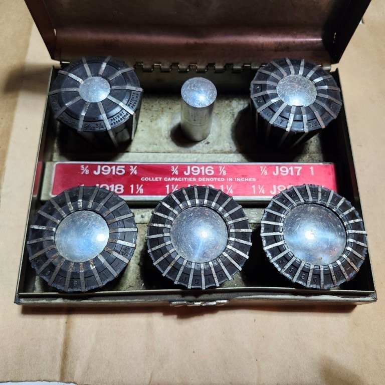 Jacobs Rubber Flex Collars Used 6 Pcs. as Listed in Steel Case Shown USA