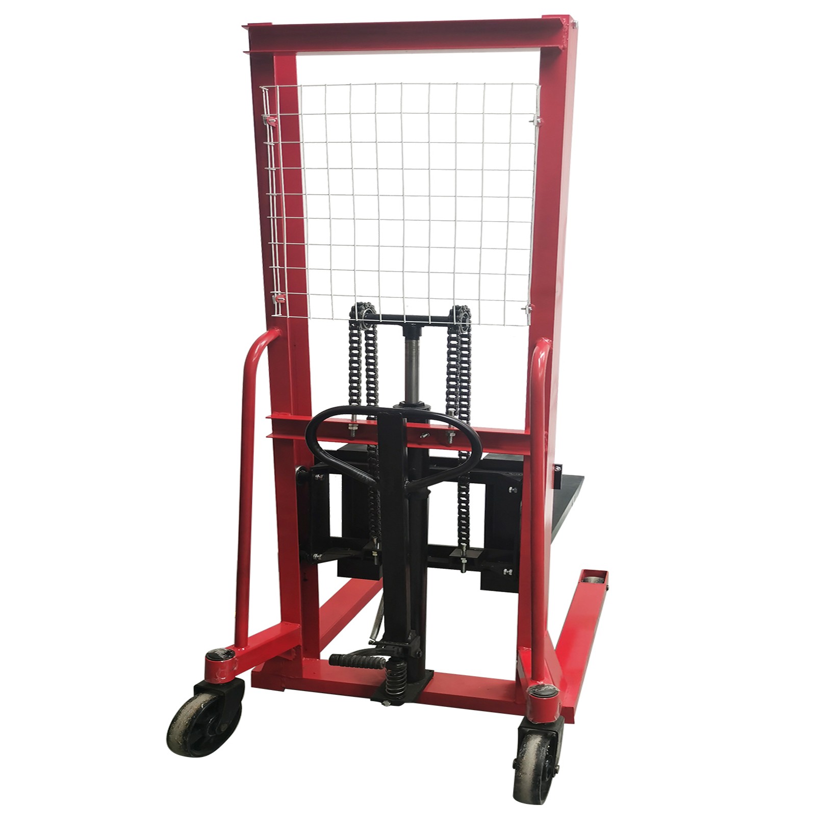 1TCapacity Manual Pallet Stacker Hydraulic Pump Stacker Forklift 63″ Truck Lift