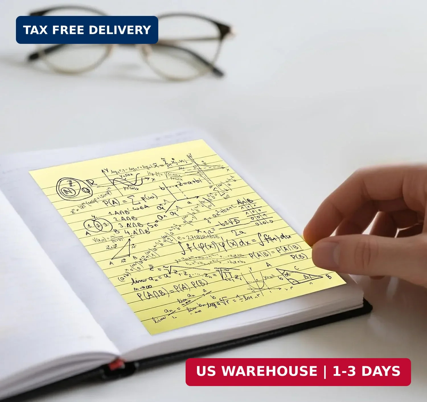 Large Sticky Notes 6x8in Yellow,300 Sheets, Clean Removable Note Pad | 6 Pack li