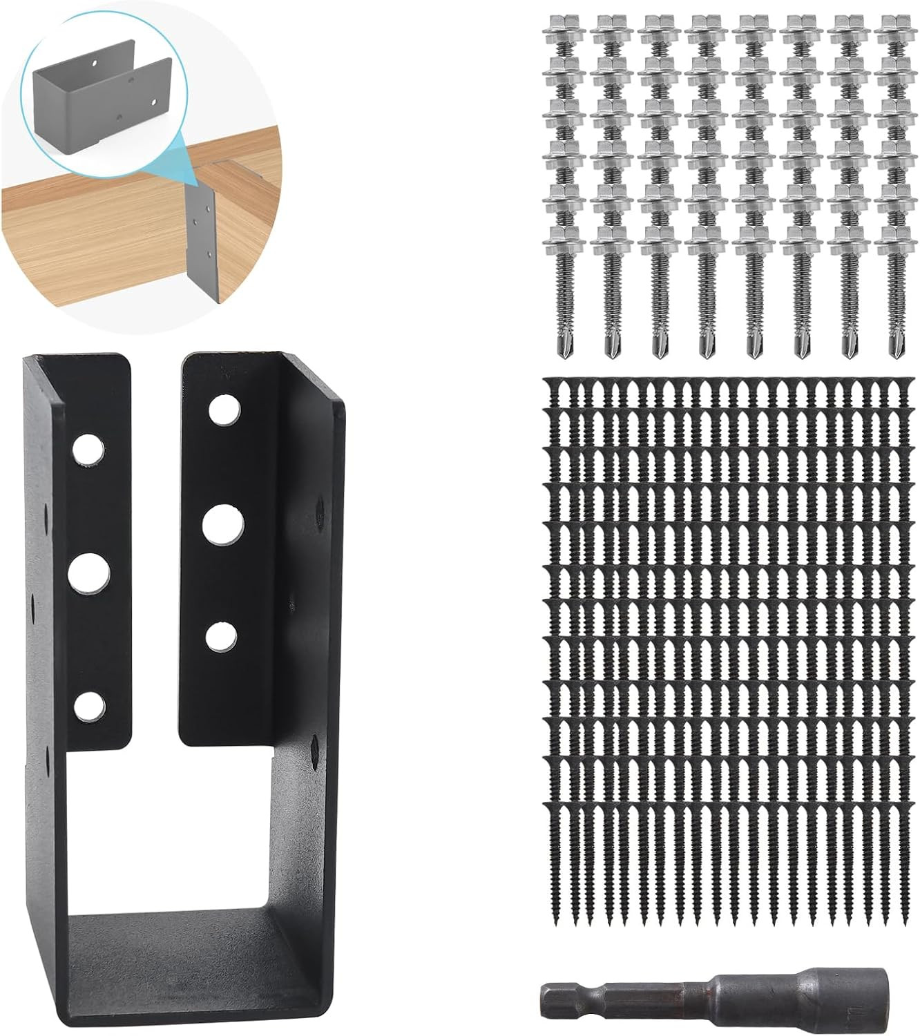 Concealed Joist Hangers, 24 Pcs of 2″X4″Outdoor Concealed-Flange，Q235 Steel Plat