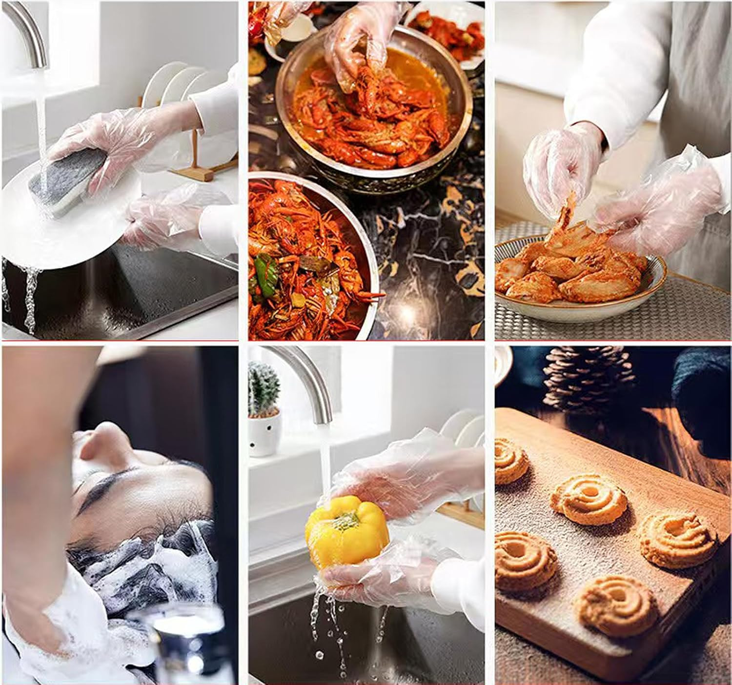 400 Count Disposable Poly Plastic Gloves for Cooking Food Prep and Food Service