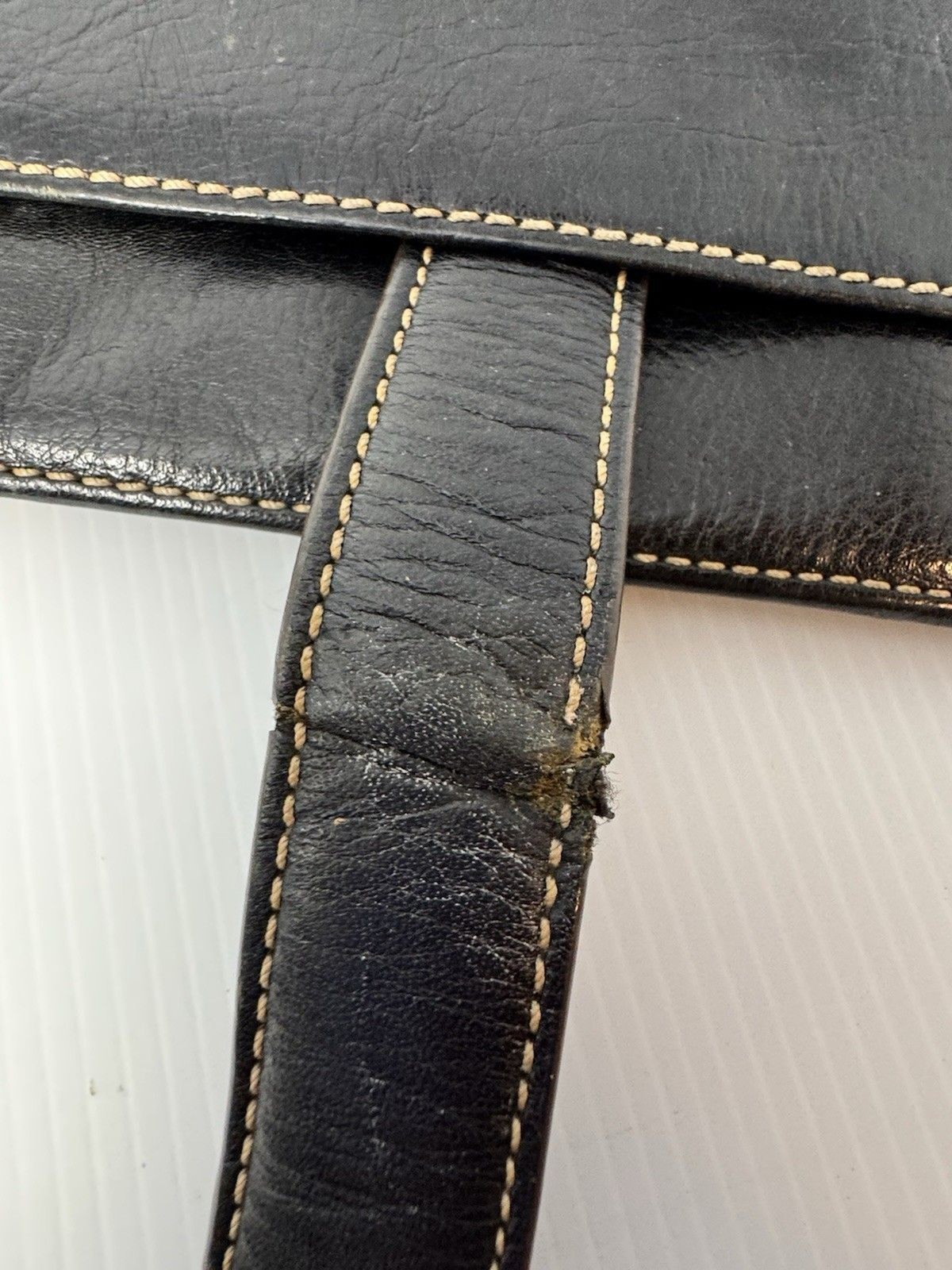 Franklin Covey Leather Planner Classic ORIGINAL Vintage Aurora Collages Black