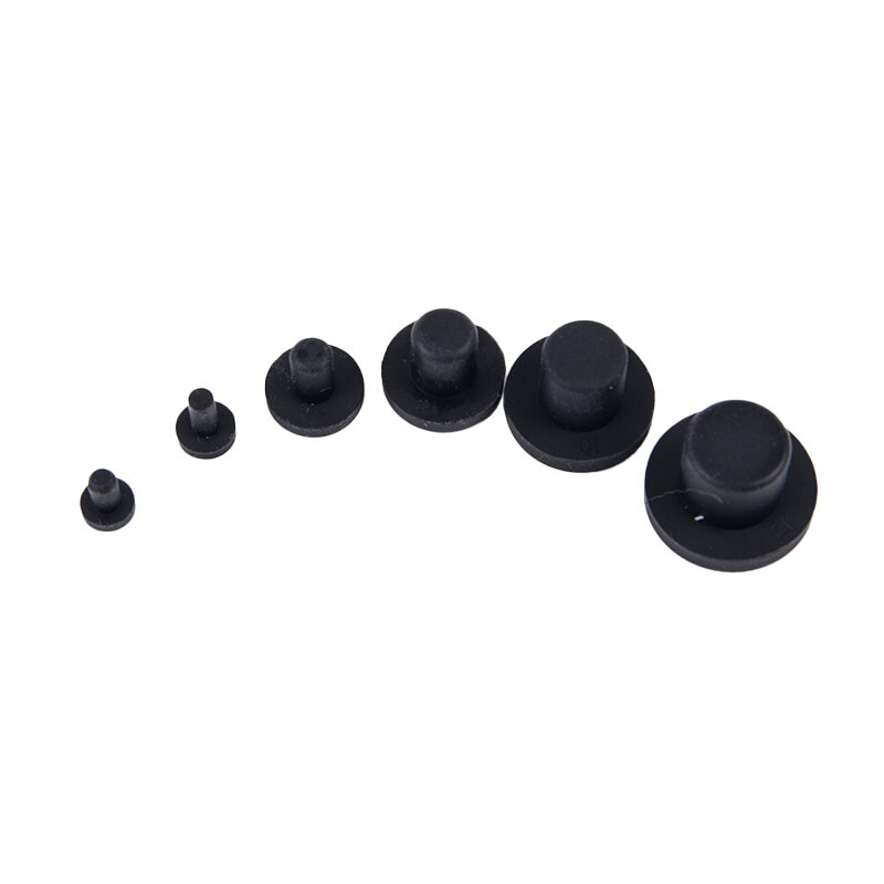 Round Solid Silicone Rubber Seal Hole Plugs Blanking End Caps Seal 3-14mm Black