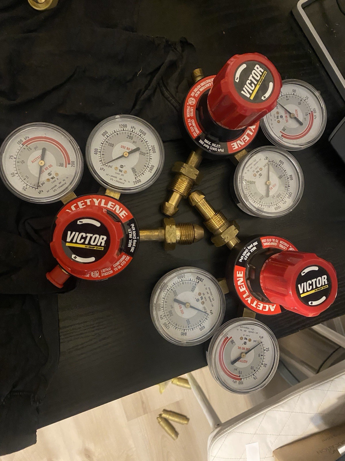 Victor Heavy Duty Oxygen Acetylene Regulators G350 Torch Gauges