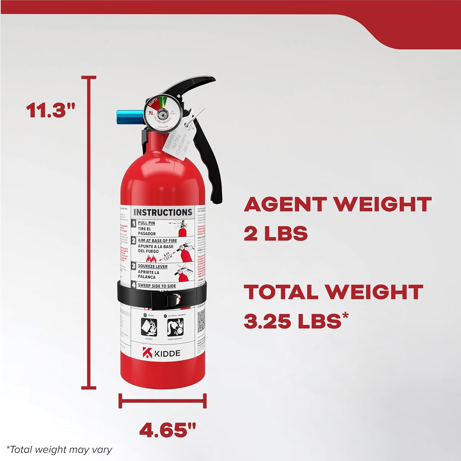 Fire Extinguisher for Home & Office Use, 5-B:C, 3.2 Lbs., USCG Approved with …