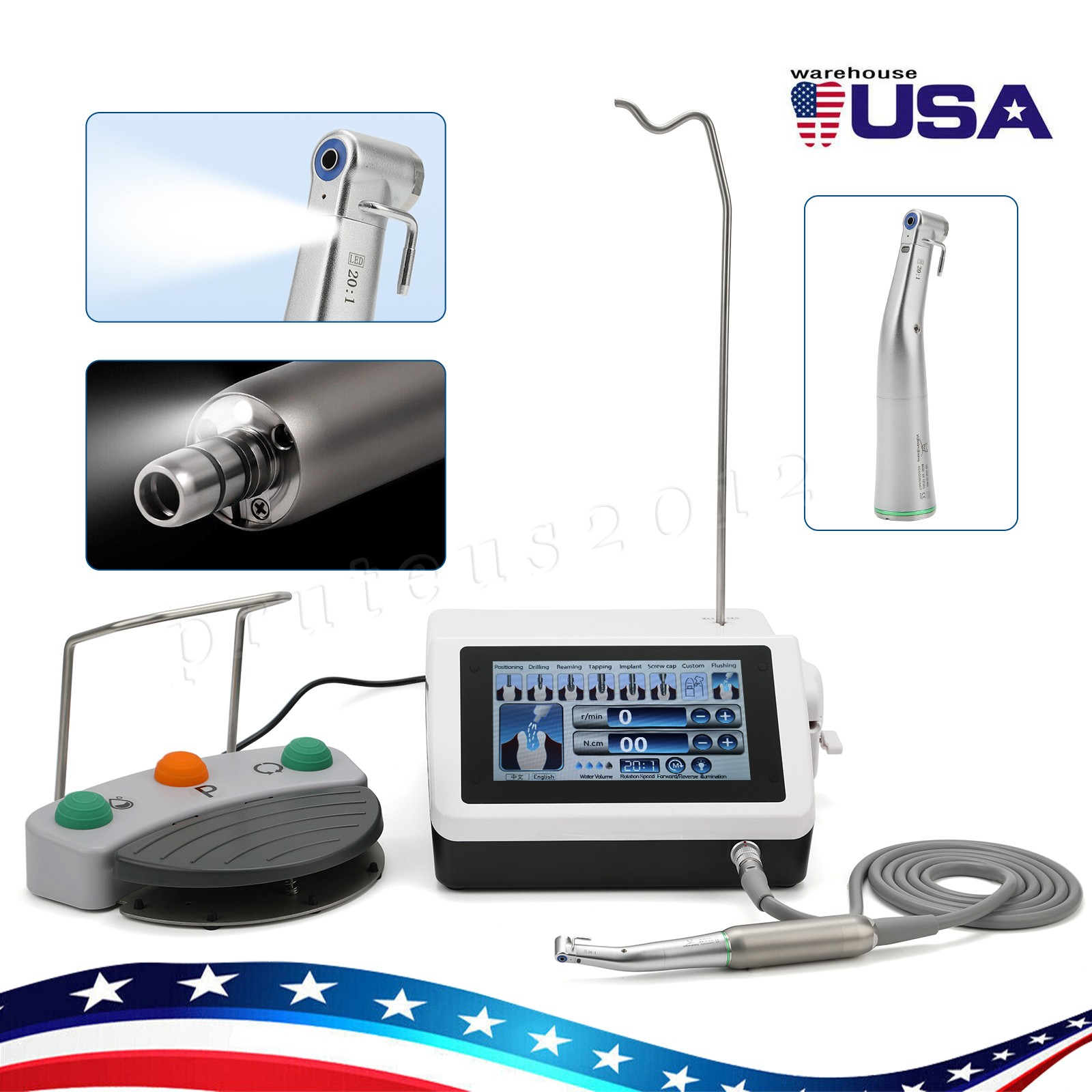 USA Dental LED E-generator High Speed Handpiece Fiber Optic 4 Holes NSK Style