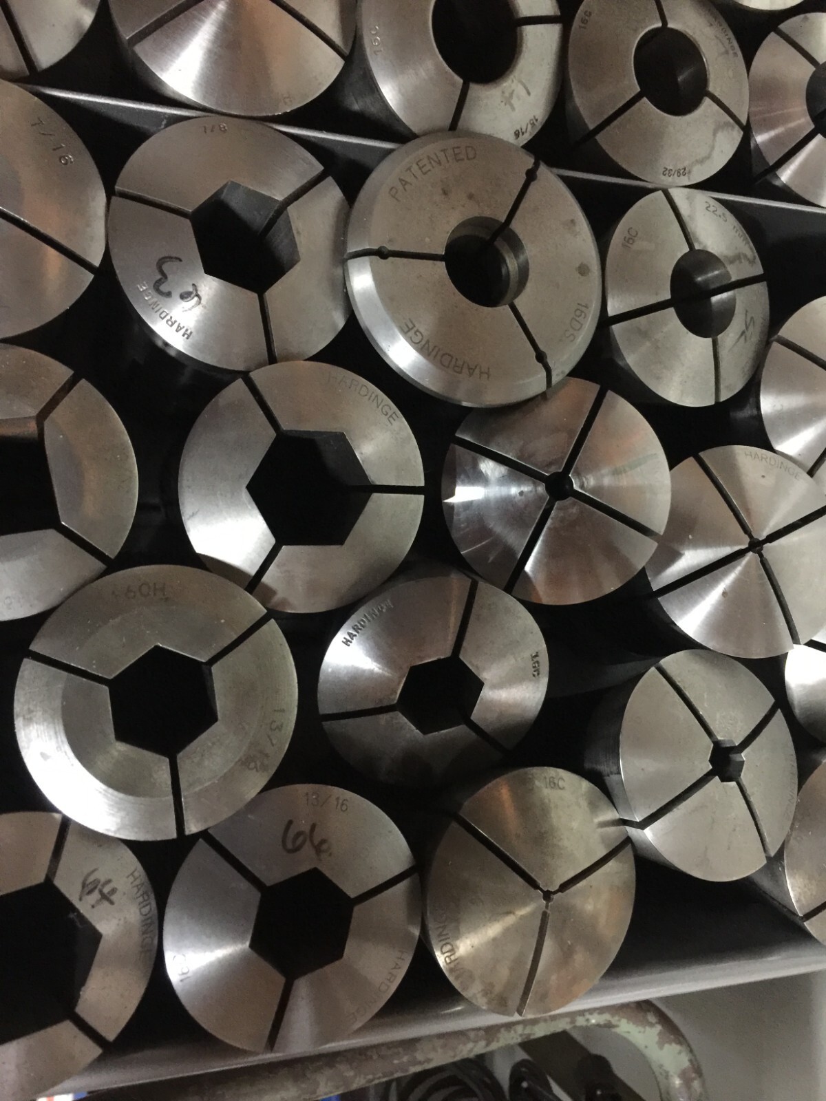 HARDINGE / LYNDEX 16C COLLET ASSORTED SIZES DROP LIST