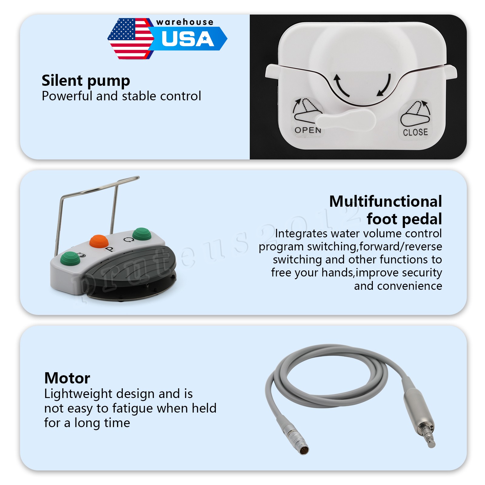 USA Dental LED E-generator High Speed Handpiece Fiber Optic 4 Holes NSK Style
