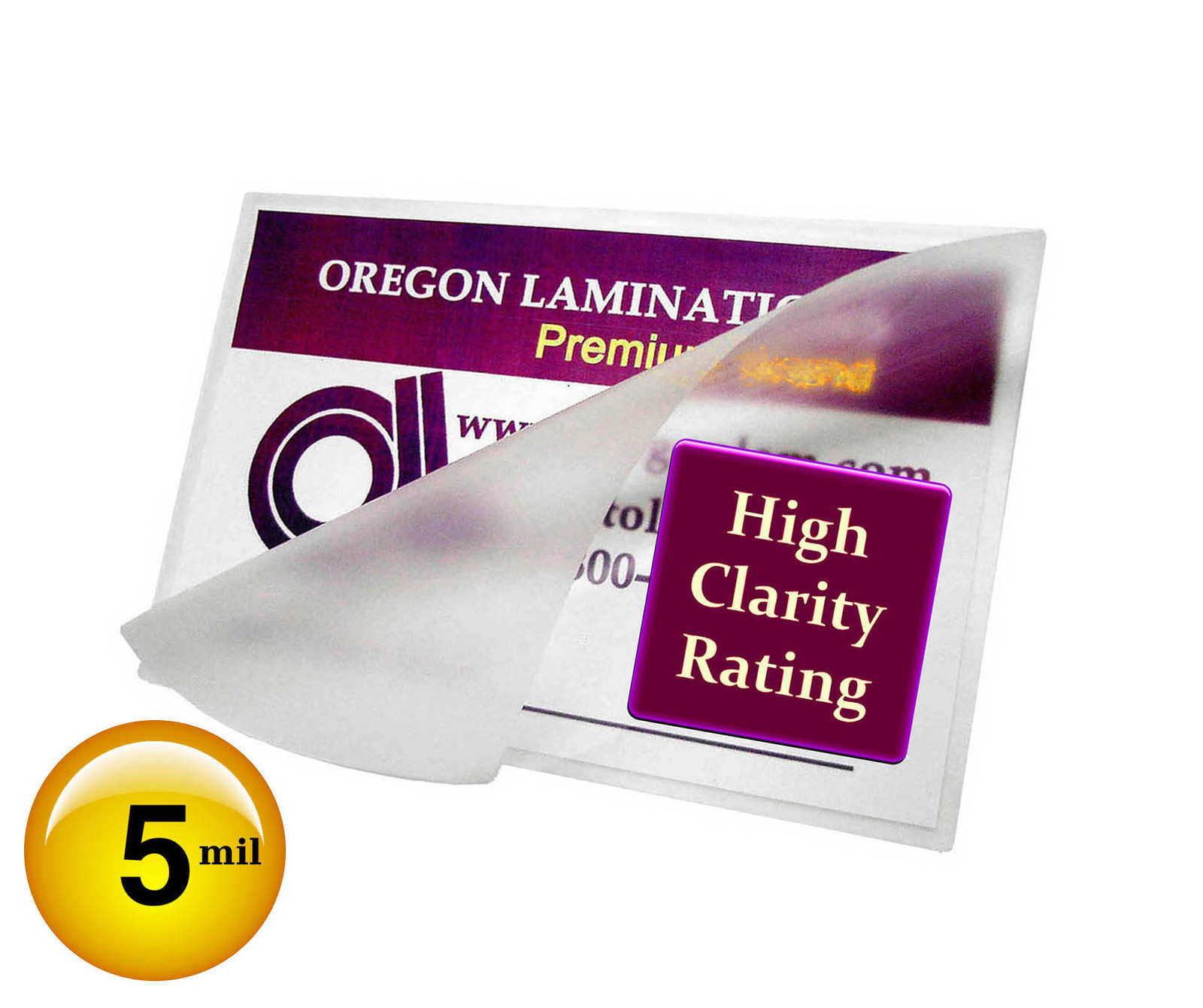 500/pack 5 Mil Key Card size Hot Laminating Pouches 2-1/2 x 3-7/8 Clear Glossy