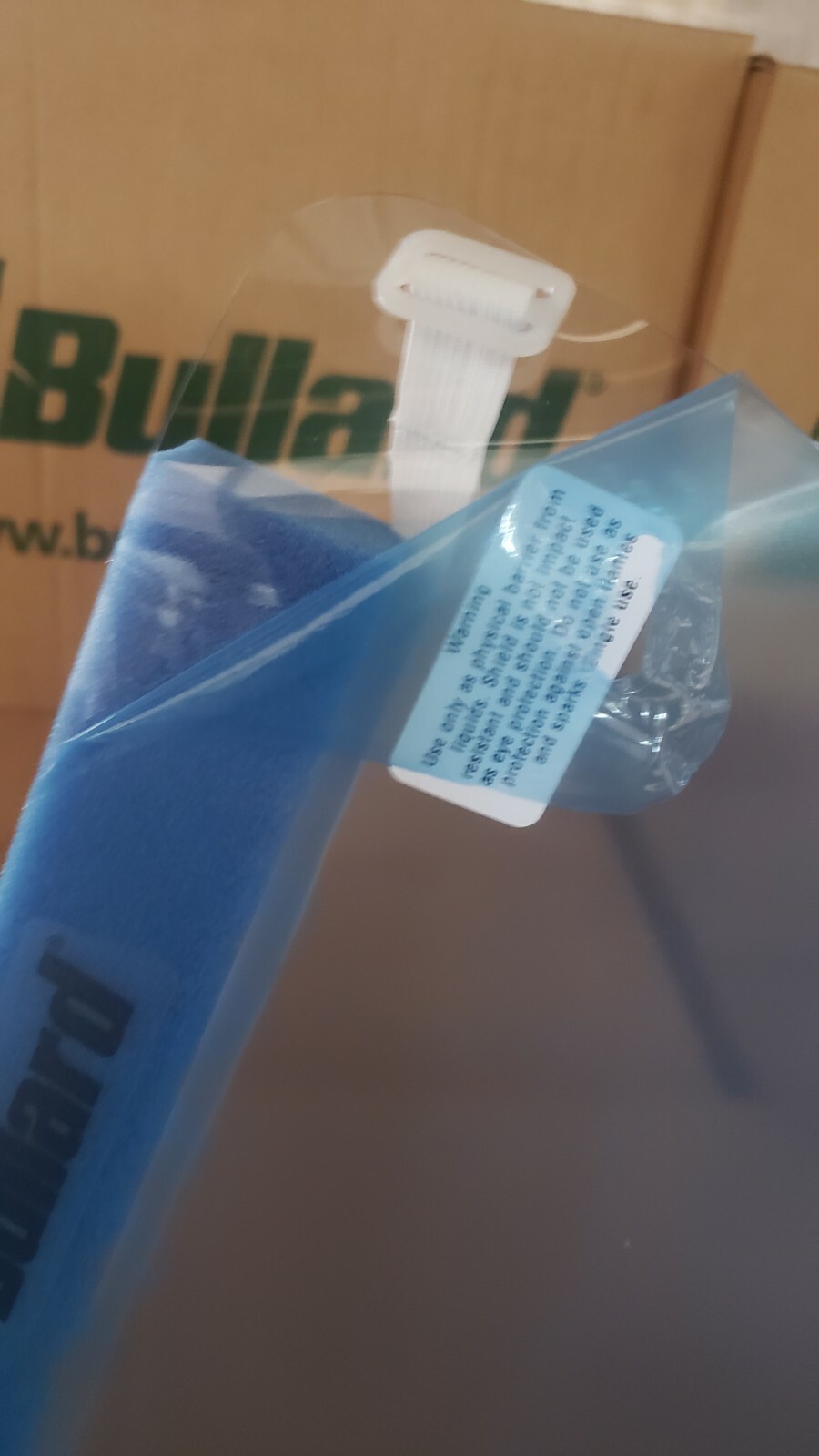 Lot of 5 Bullard Full Protection Face shields Clear Safety Mask Daily Use
