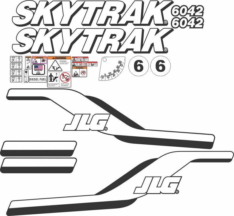 Skytrak 6042E Decal Kit – Very Nice Aftermarket Kit, High Quality Decals