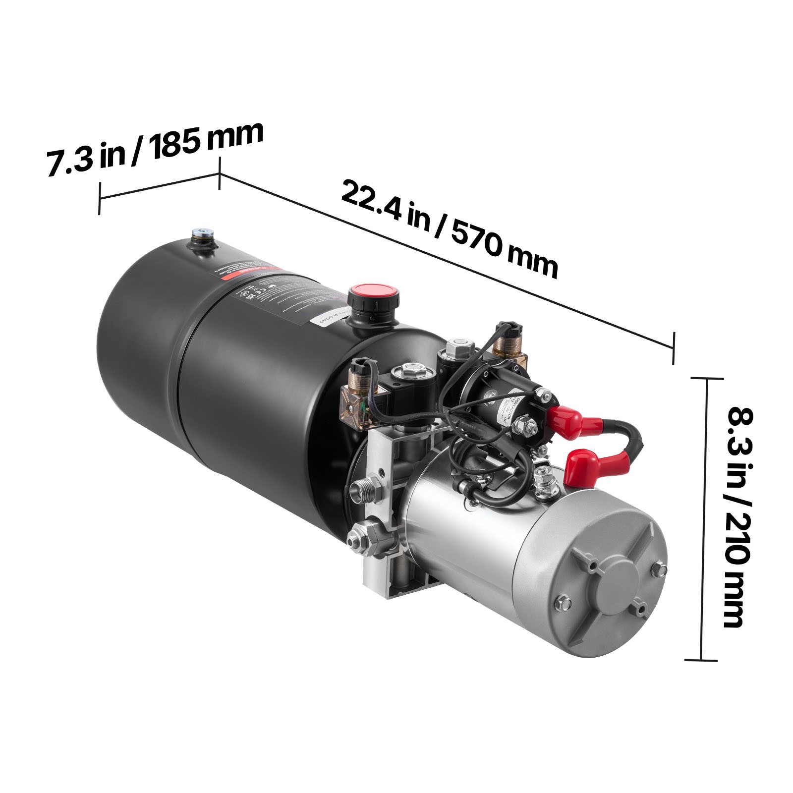 Uimoso 8 Quart Double Acting Hydrauli Pump DC 12V Dump Trailer Power Unit SAE#6