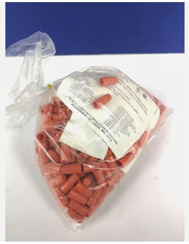 100-PK Screw-On Twist Wire Connectors Nuts 22-14 AWG Gauge Electrical NEW 10-153