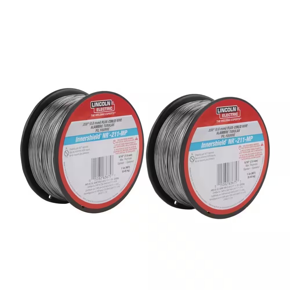 0.030 in. NR211-MP Flux-Core Welding Wire for Mild Steel – Two 1 lb. Spools NEW