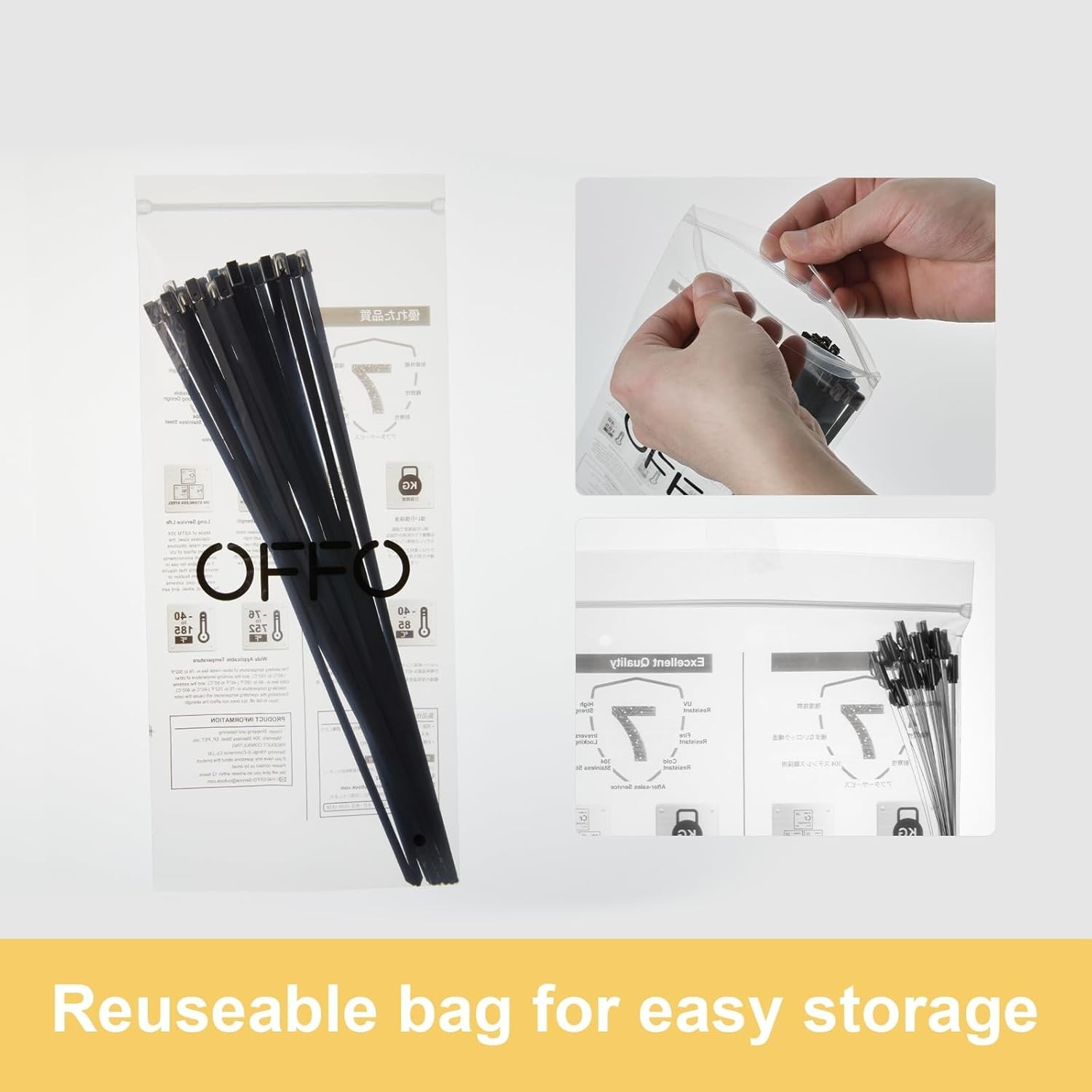 304 Stainless Steel Cable Ties – 11.8 in, 270 lbs Strength, 30 Pack