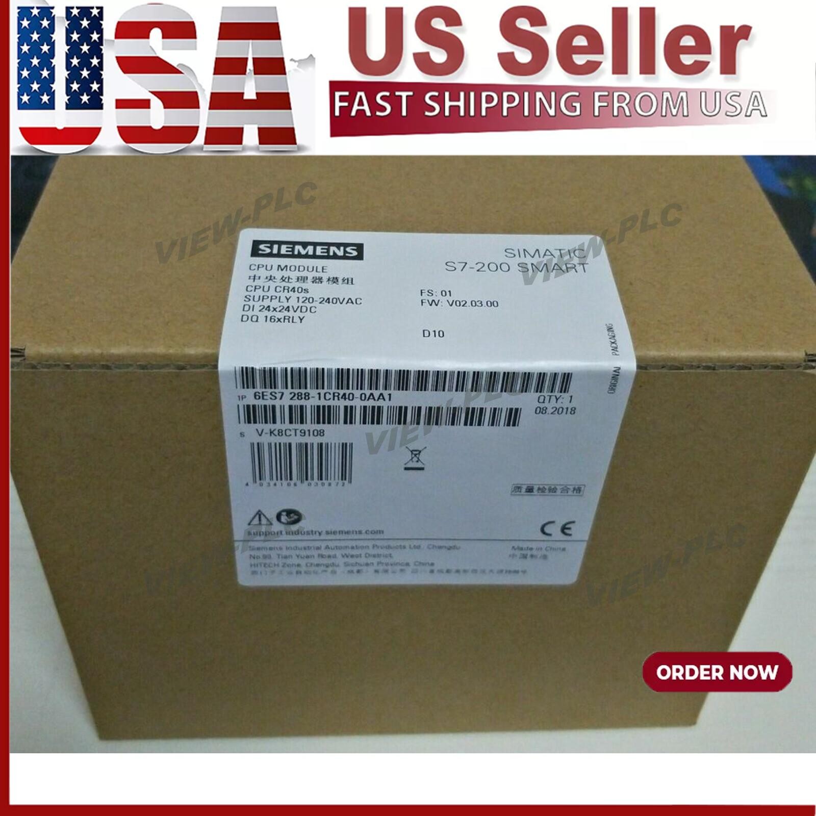 New Siemens 6ES7288-1CR40-0AA1 S7-200 SMART CPU CR40s 6ES7 288-1CR40-0AA1