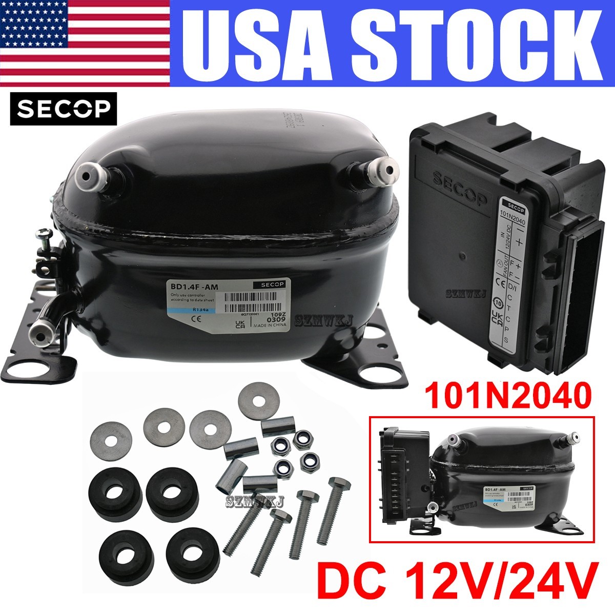 SECOP BD1.4F Compressor W/ 101N2040 Controller for Car Refrigerator Freezer Part