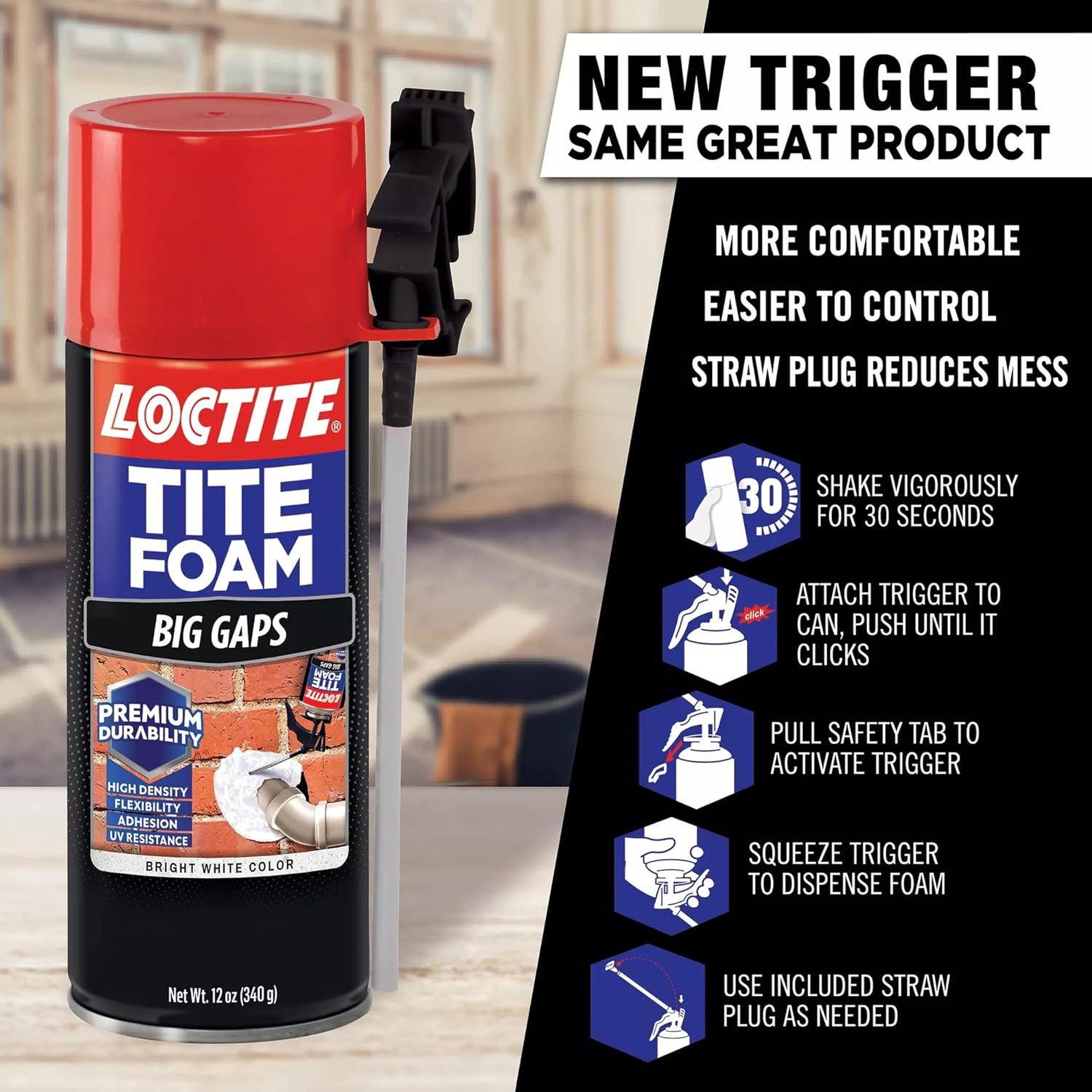 Loctite Tite Foam Big Gaps Spray Foam Sealant, Polyurethane Expanding Insulation