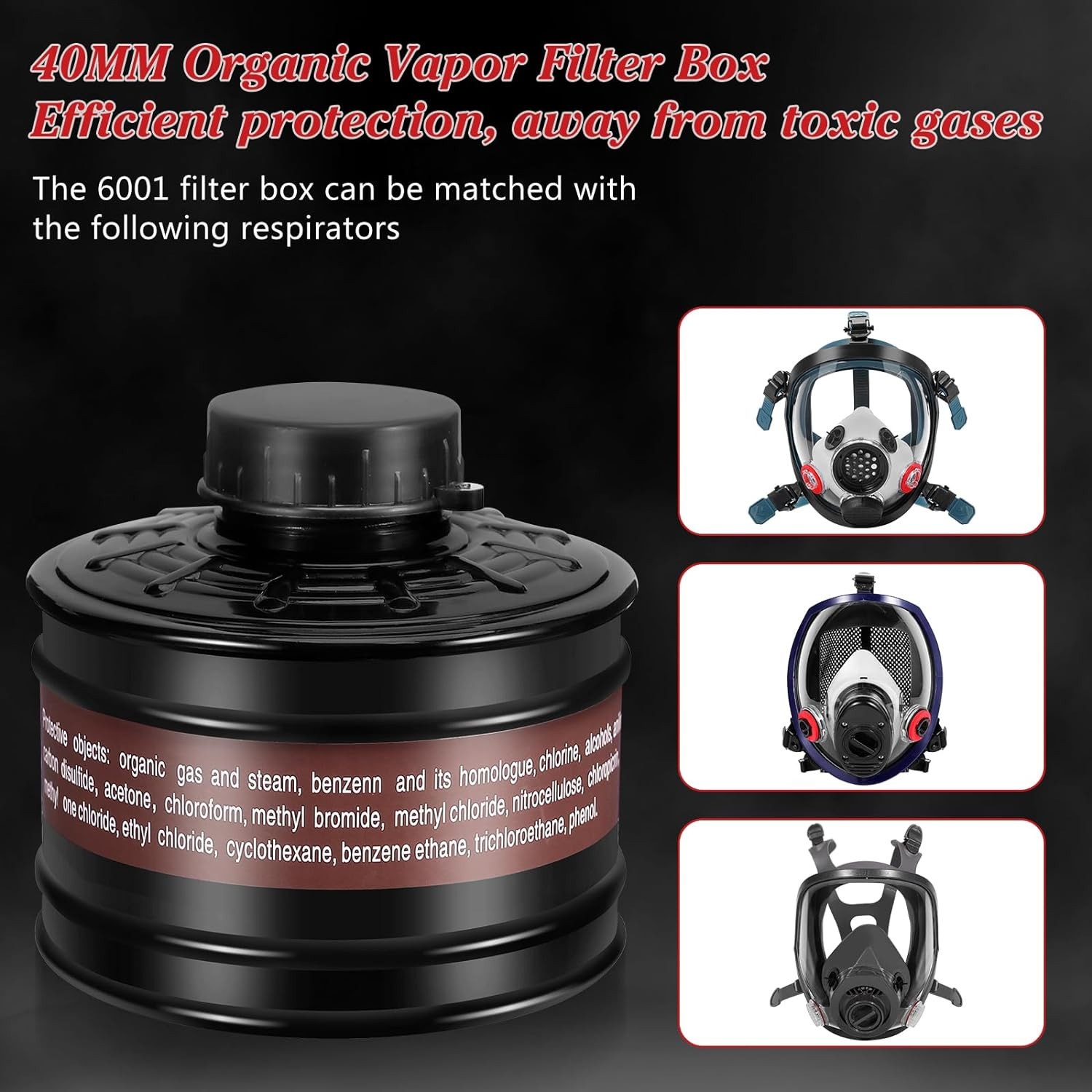 40mm Gas Mask Filters – Full Face Respirator Mask Cartridge for Paint