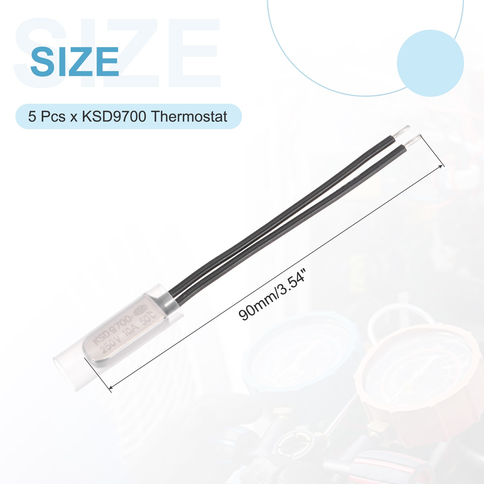 5 Pcs KSD9700 Thermostat 50°C/122°F Temperature Switch N.C 10A Metal