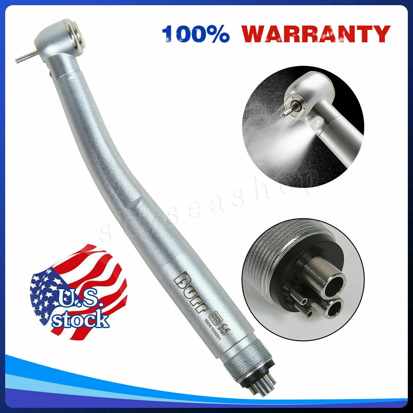 Pieza de mano LED turbina alta velocidad fibra óptica dental for NSK 4 Holes M4