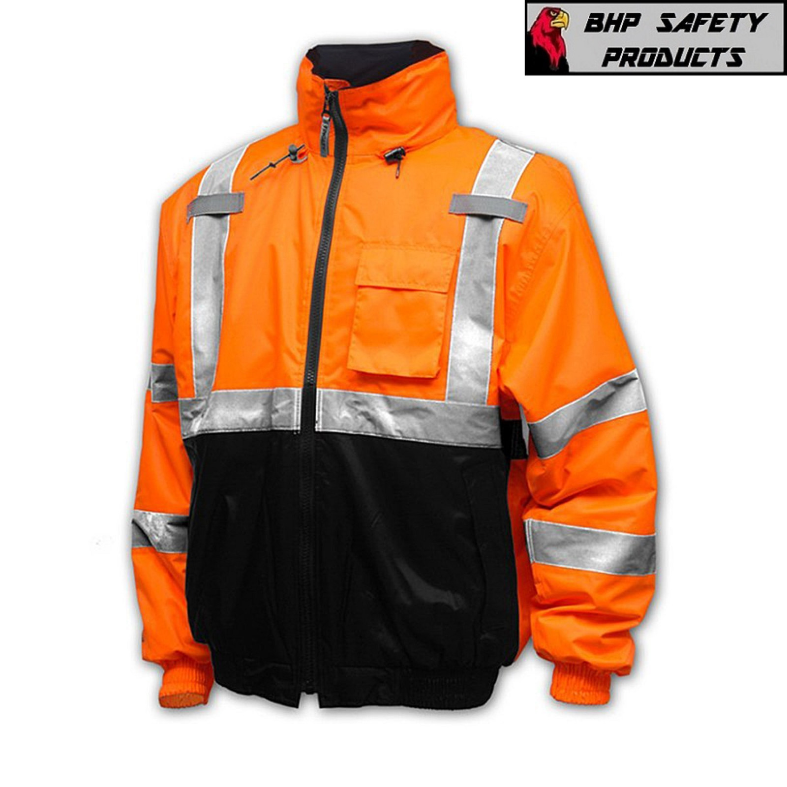 Hi-Vis Insulated Safety Bomber Reflective Jacket Coat HIGH VISIBILITY ORANGE